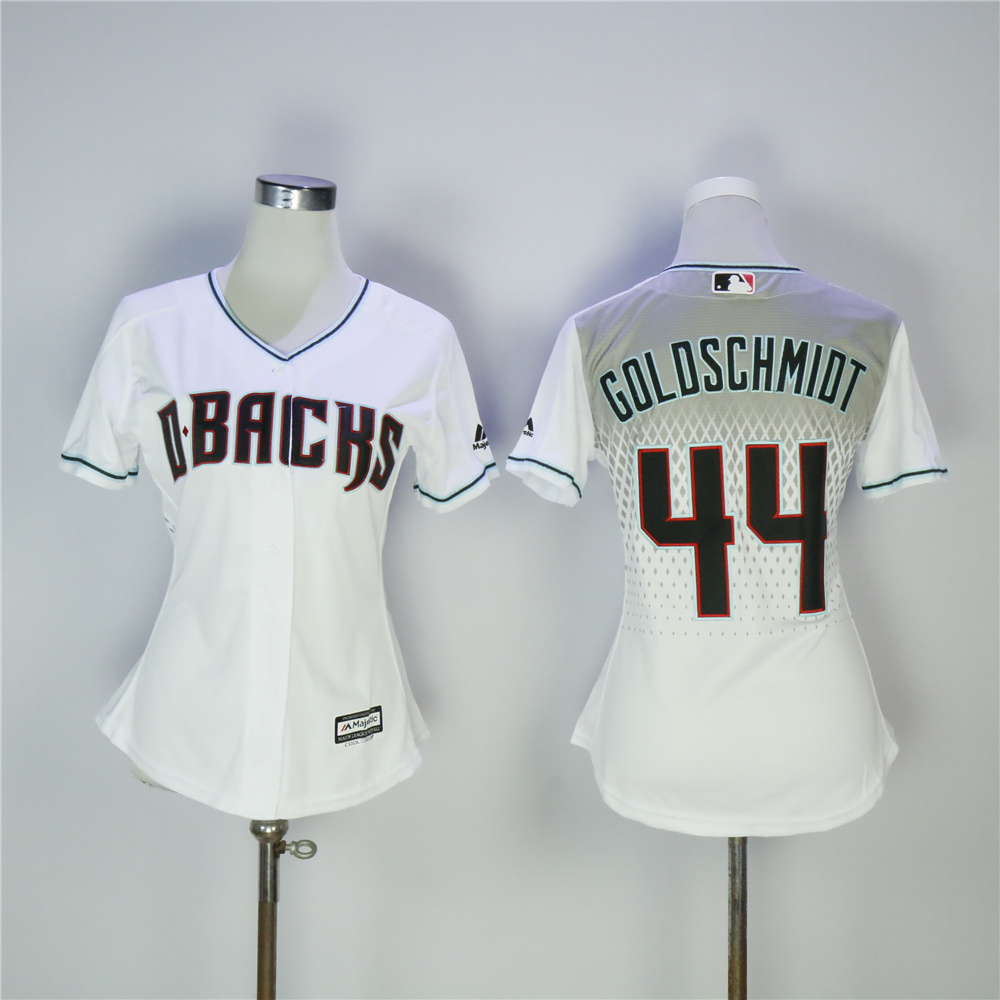 Women Arizona Diamondback #44 Goldschmidt White MLB Jerseys